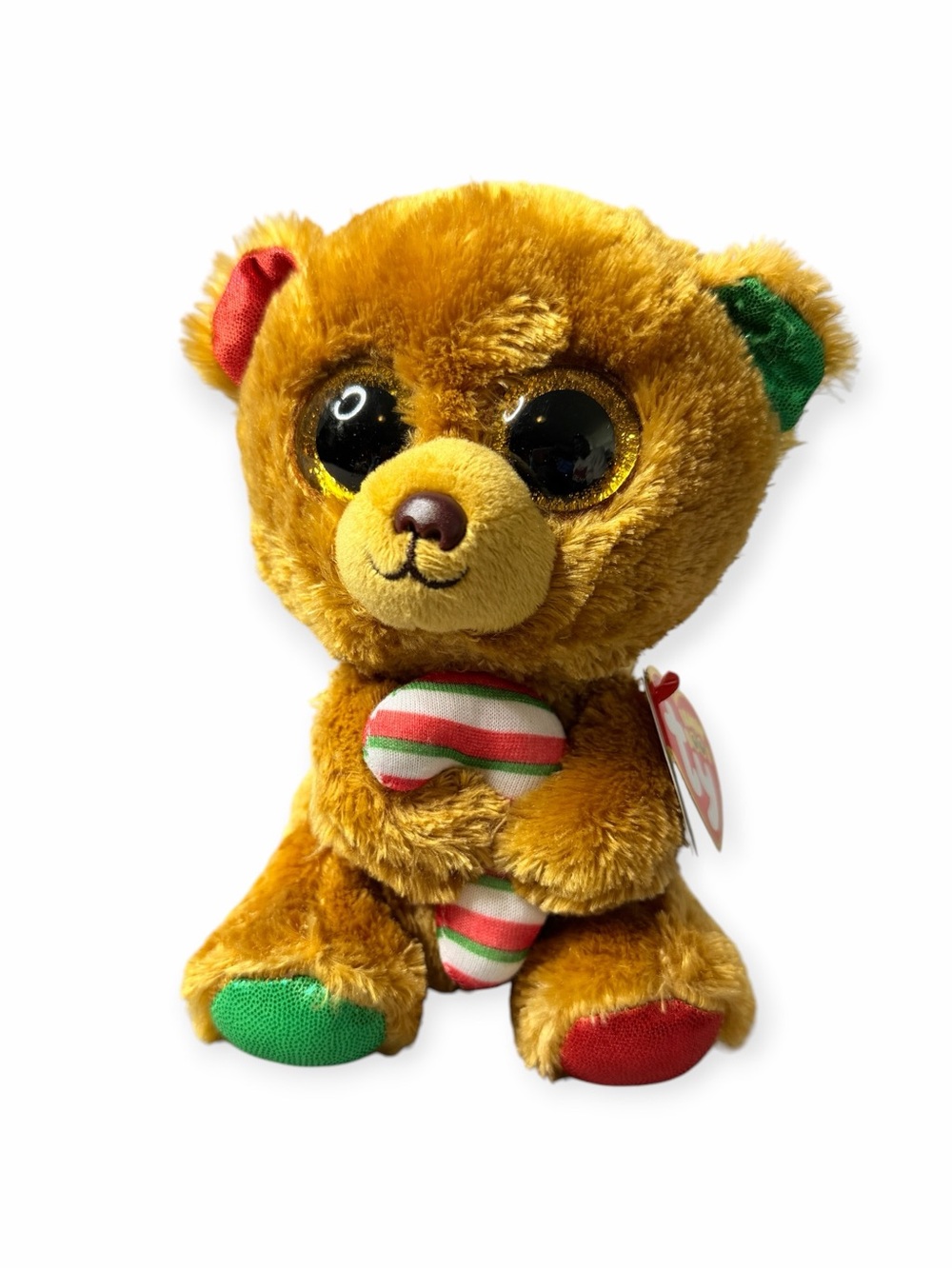 Ty Beanie Boos Bella Bear Christmas Candy Cane Plush 6” With Tags